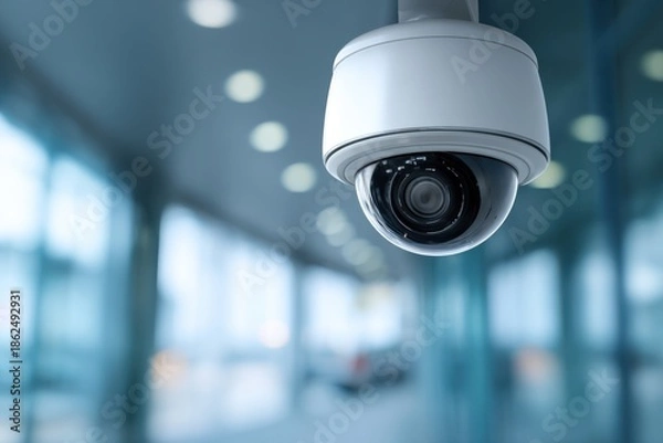 Obraz Security camera in a building hallway