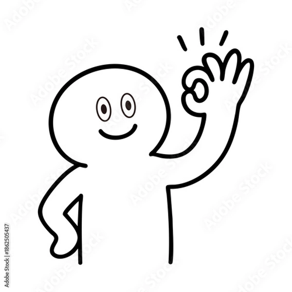 Obraz OKをする棒人間
