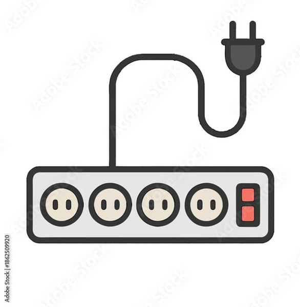 Fototapeta Power Strip with Plug.