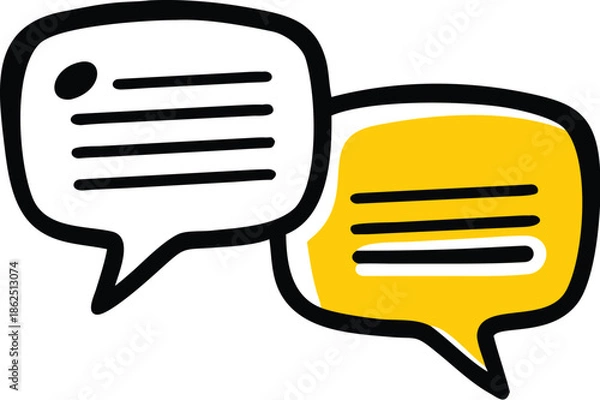 Obraz Hand-drawn speech bubbles representing online communication and human interaction