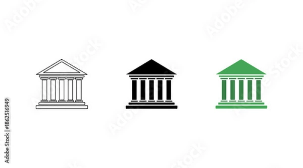 Fototapeta Three classical architecture columns