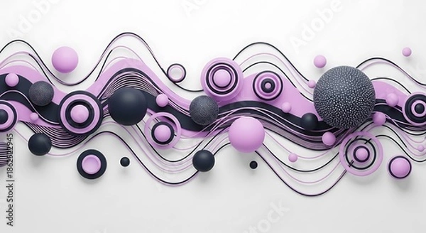 Obraz Contemporary flowing geometric arrangement with dynamic dimensional forms