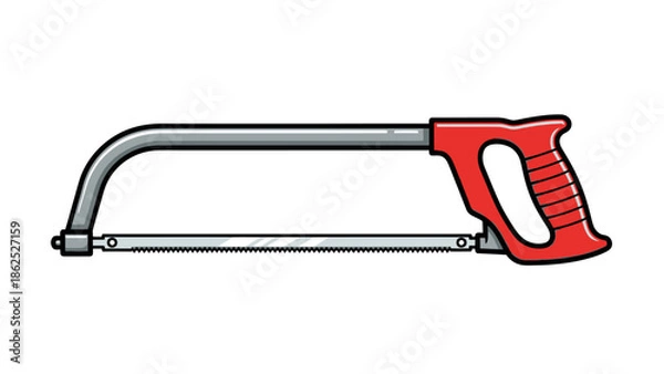 Obraz Red Hacksaw Hand Tool Illustration