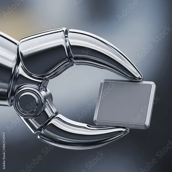 Obraz Robotic Arm Precision Handling Technology on gradient background