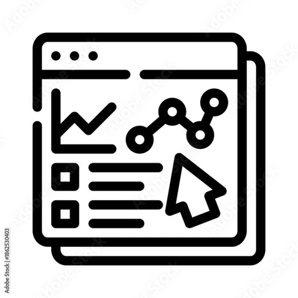 Fototapeta website analytics line icon