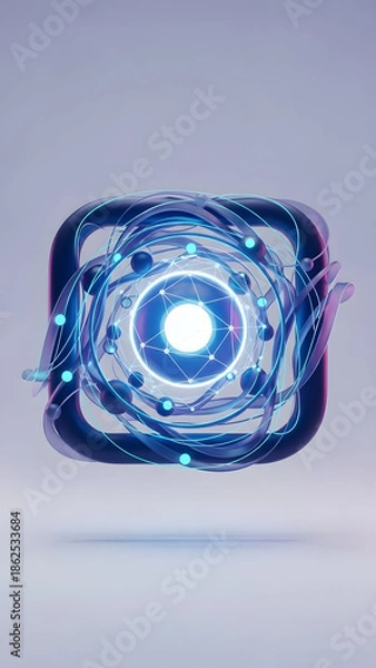 Fototapeta Blue Abstract Technology Background Design Element.