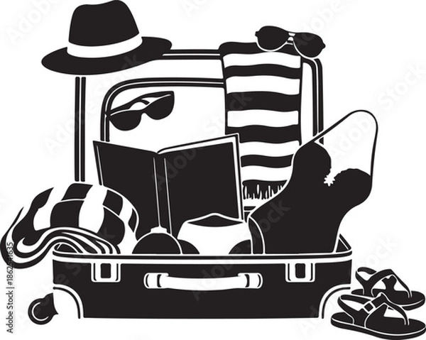 Obraz suitcase packed for vacation