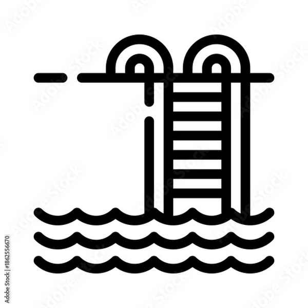 Fototapeta pool line icon