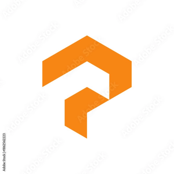 Obraz P arrow bold geometric logo design