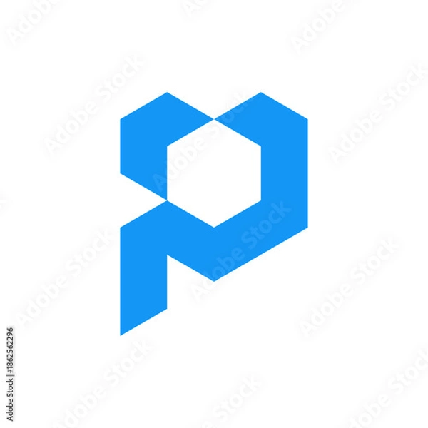 Obraz P arrow minimal geometric logo design