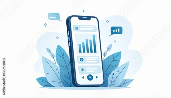 Obraz Mobile App Development Interface Vector Illustration