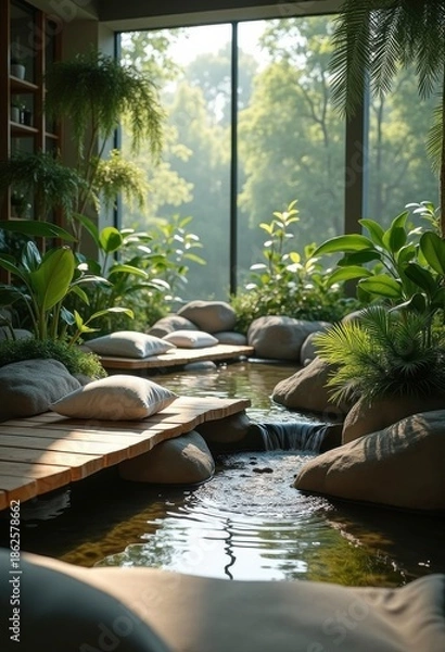 Obraz Tranquil Space for Mindful Hypnosis and Inner Journey Visualization Techniques