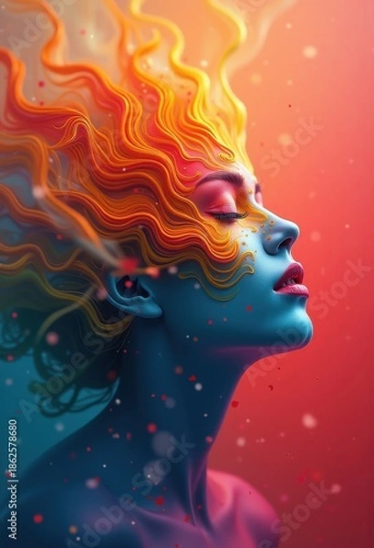 Obraz Transcendent Joy Expressed Through Bold Colors Dynamic Forms Artistic Encounter