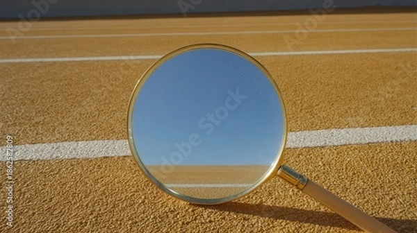 Obraz 鏡が映す空とトラックの景色