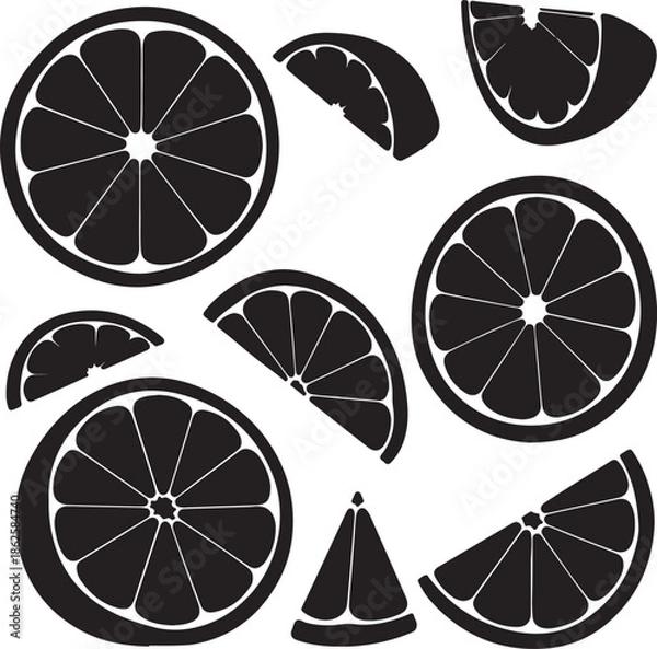 Obraz orange slices silhouettes
