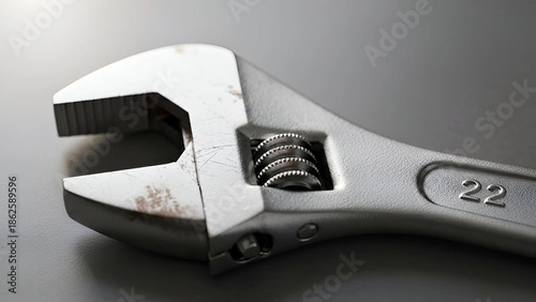 Fototapeta Adjustable Wrench Isolated | Mechanical Tool