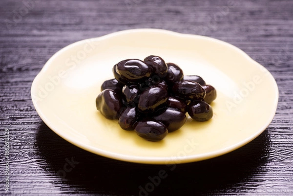 Obraz 黒豆、おせち、丹波黒豆、黒い食べ物、おせち料理
