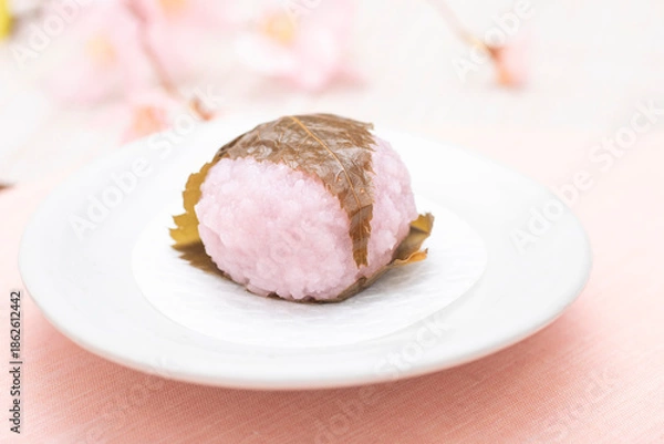 Obraz 桜餅、道明寺粉、関西風桜餅、さくら、和菓子