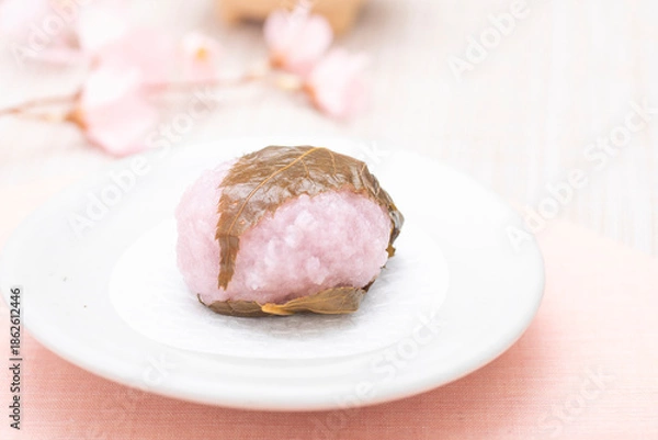 Obraz 桜餅、道明寺粉、関西風桜餅、さくら、和菓子