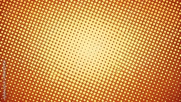 Obraz Orange and yellow halftone dot pattern background texture overlay