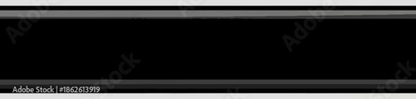 Obraz A large black rectangular void bordered by subtle horizontal grey and white stripes at the top and bottom