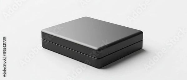 Fototapeta Gray rectangular box on a white background.