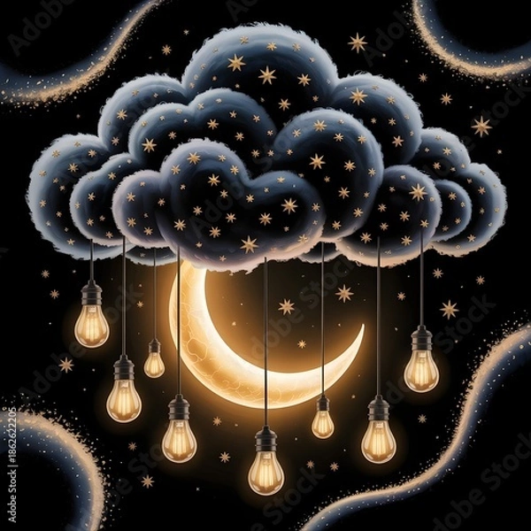 Fototapeta abstract background with moon