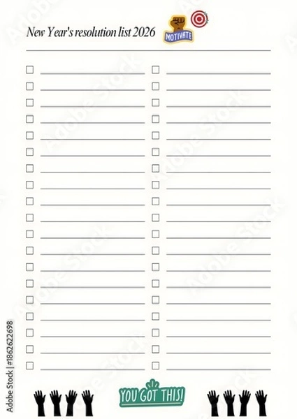 Obraz List New Year's resolution 2026