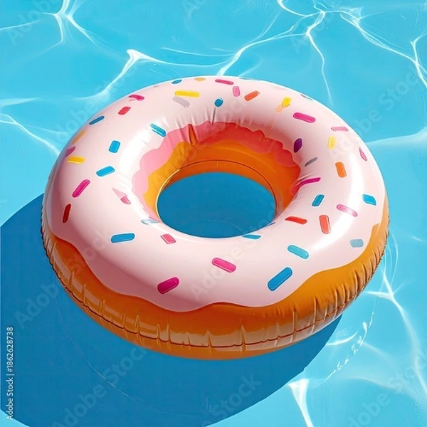 Obraz Pink donut-shaped inflatable pool float