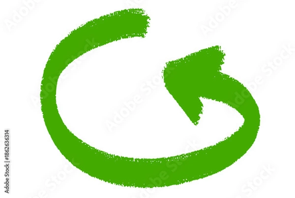 Obraz Handcrafted green arrow marker isolated on transparency