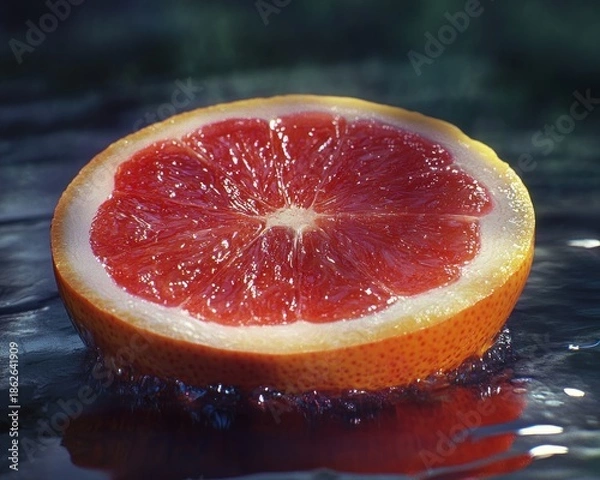 Obraz Sliced citrus fruit overhead shot