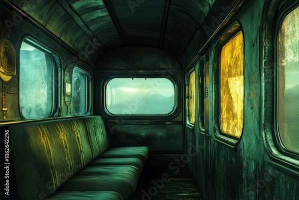 Obraz Train interior windows atmospheric perspective