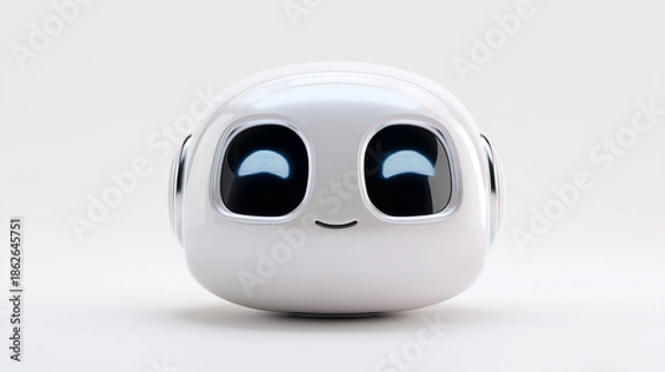 Obraz Friendly AI Assistant Robot Head with Smiling Eyes