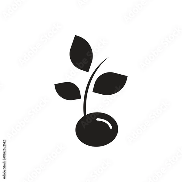 Fototapeta sprout   logo icon illustration flat 