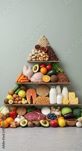 Obraz 食のピラミッド：彩り豊かな健康の階層