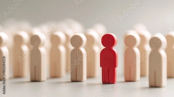 Obraz Red figure stands out from crowd