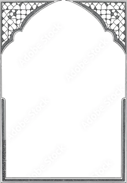 Obraz Islamic Border and Frame Elegant Geometric Ornament