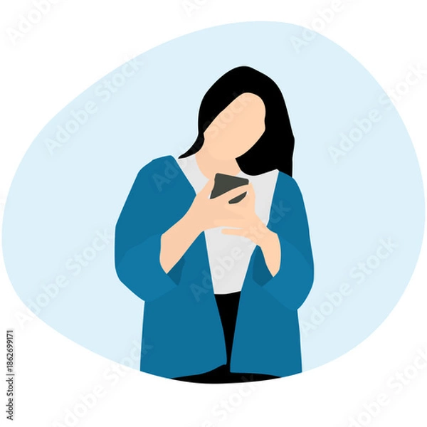 Obraz People Using Handphone Illustration