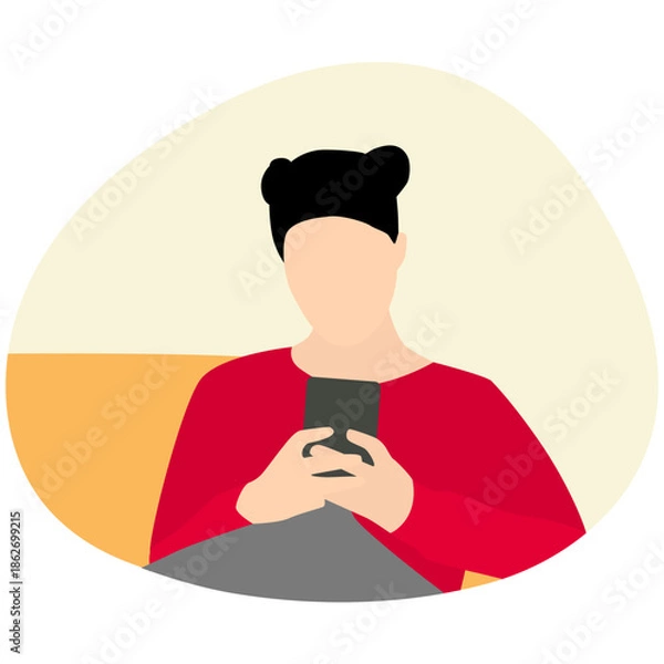 Obraz People Using Handphone Illustration