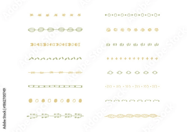 Obraz ナチュラルでシンプルな手描きのラインセット4（カラー）