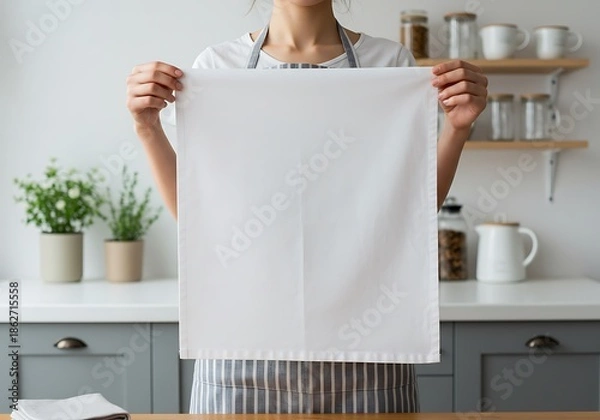 Obraz Soft Linen, Bright Kitchen: A Blank Canvas