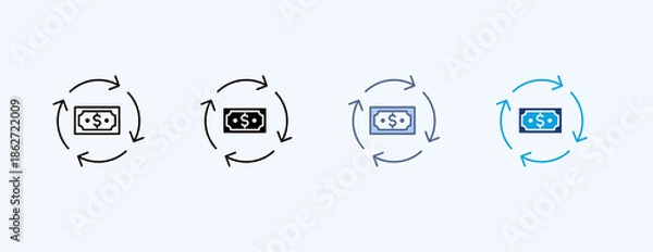 Obraz Money Flow Multiple Icon Illustration Vector