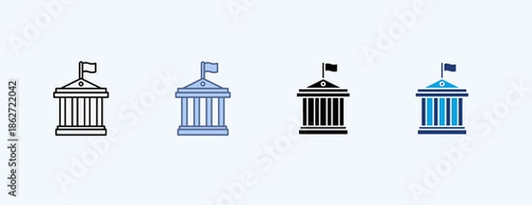 Obraz Institution Multiple Icon Illustration Vector