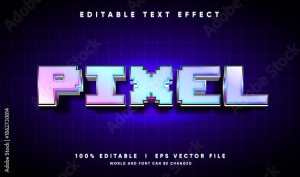 Obraz pixel 3d vector text effect editable