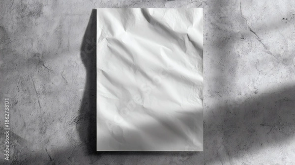 Obraz Blank Paper Mockup with Shadow on Wall