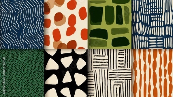 Obraz Abstract patterns and textures collage colorful art