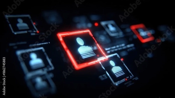 Obraz AI recruitment analytics system visualizing candidate selection from digital resume databases showing HR tech innovation