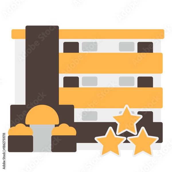 Obraz シンプルなマンションのアイコン+三つ星