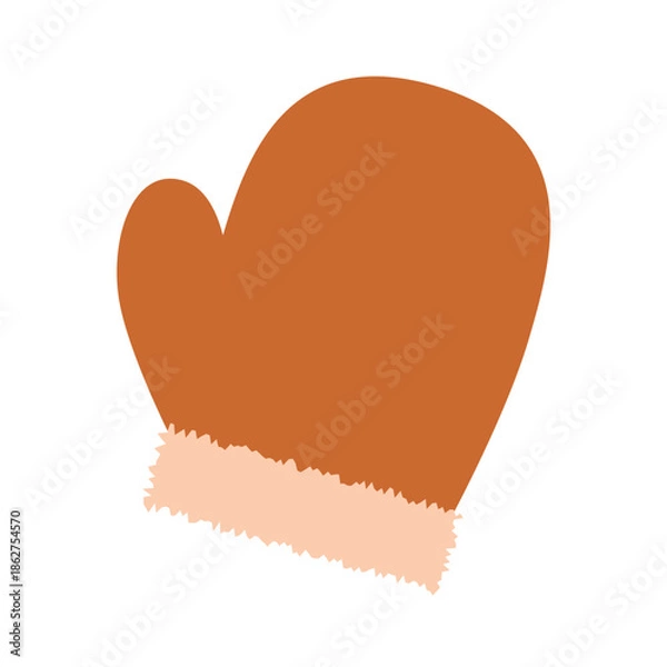 Obraz 冬の防寒アイテム・シンプルなオレンジの手袋