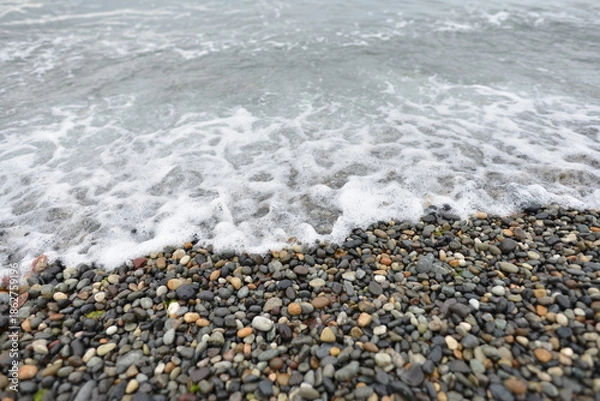 Obraz ヒスイ海岸の波打ち際